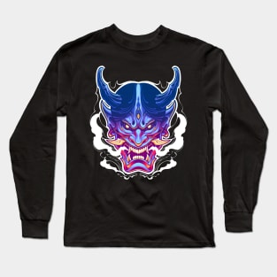 cool japanese oni mask Long Sleeve T-Shirt